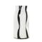 12" White & Black Stripes Round Concaved Glass Vase